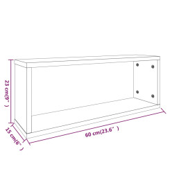 Étagères murales cube 4 pcs Chêne marron 60x15x23 cm Bois