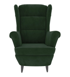 Fauteuil vert foncé velours