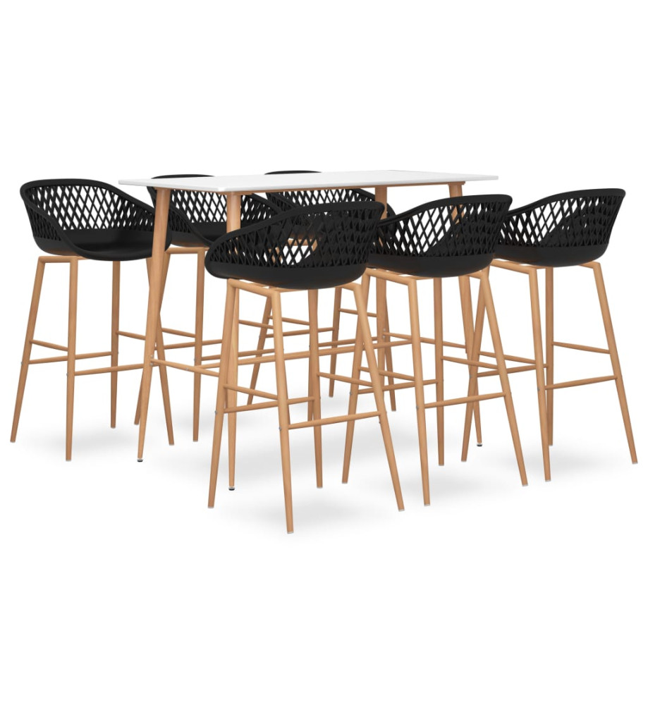 Ensemble de bar 7 pcs Blanc et noir