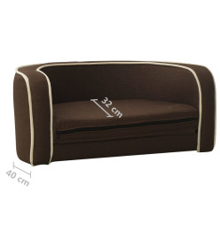 Canapé pliable pour chien Marron 76x71x30 cm Coussin lavable