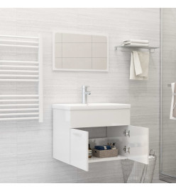 Ensemble de meubles de salle de bain Blanc brillant Aggloméré