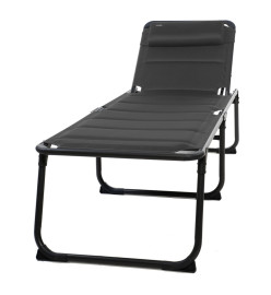 Travellife Chaise longue de camping pliable Barletta Relax Gris