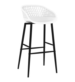 Chaises de bar lot de 4 blanc