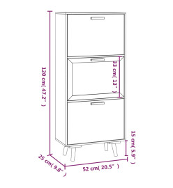 Armoire à chaussures noir 52x25x120 cm bois d'ingénierie