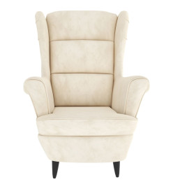 Fauteuil blanc crème velours