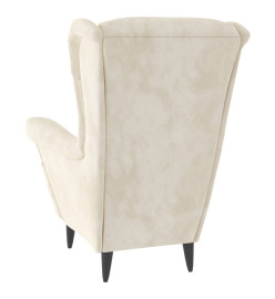 Fauteuil blanc crème velours