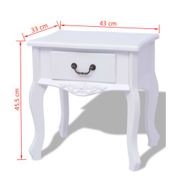 Table de chevet MDF Blanc