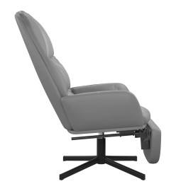 Chaise de relaxation avec tabouret Gris Similicuir