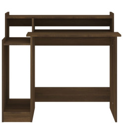 Bureau et lumières LED Chêne brun 97x45x90 cm Bois d'ingénierie