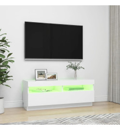 Meuble TV avec lumières LED Blanc 100x35x40 cm