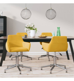 Chaises à dîner pivotantes 4 pcs Jaune Velours