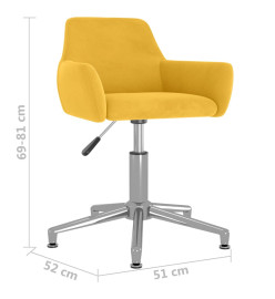 Chaises à dîner pivotantes 4 pcs Jaune Velours