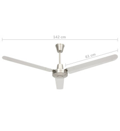 Ventilateur de plafond 142 cm Argenté