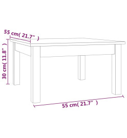 Table basse Noir 55x55x30 cm Bois massif de pin