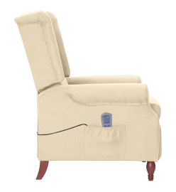 Fauteuil de massage inclinable Crème Tissu