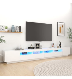 Meuble TV avec lumières LED Blanc 300x35x40 cm