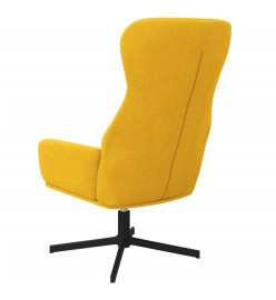 Chaise de relaxation avec tabouret Jaune moutarde Velours