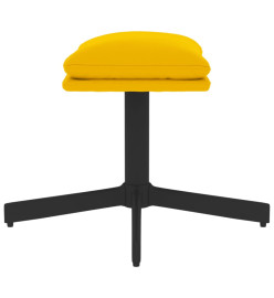 Chaise de relaxation avec tabouret Jaune moutarde Velours