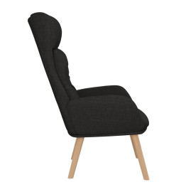 Chaise de relaxation Noir Tissu