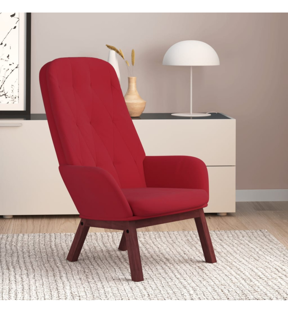 Chaise de relaxation Rouge bordeaux Velours