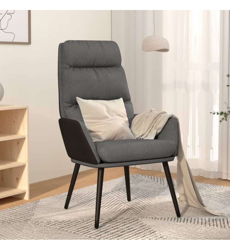 Chaise de relaxation Gris clair Tissu