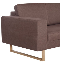 Ensemble de canapé 2 pcs Tissu Marron