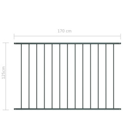 Panneau de clôture Acier enduit de poudre 1,7x1,25 m Anthracite