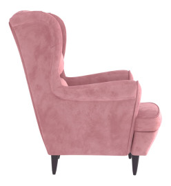 Fauteuil rose velours