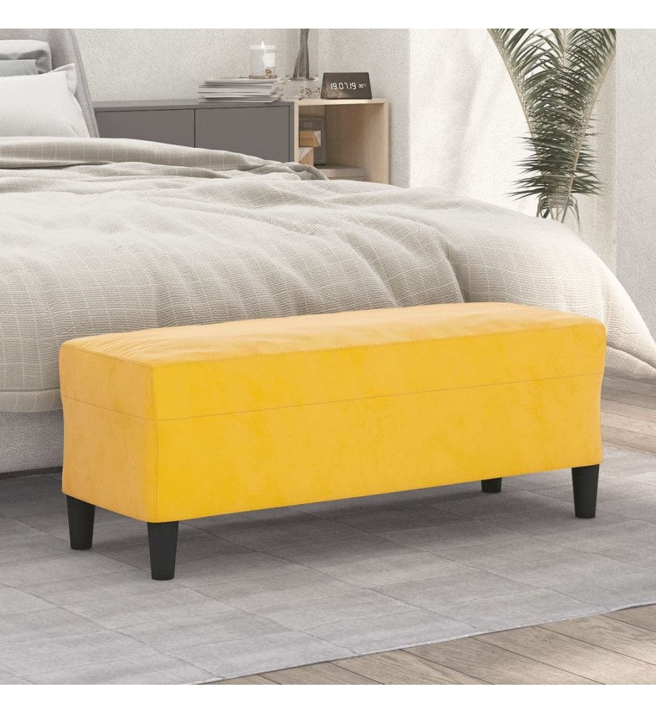 Banc Jaune 100x35x41 cm Velours