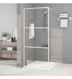 Paroi de douche Blanc 90x195 cm Verre ESG transparent