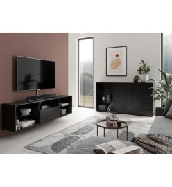 FMD Meuble TV 153,5x31,7x52 cm noir