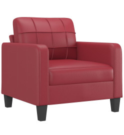 Fauteuil avec repose-pied Rouge bordeaux 60 cm Similicuir