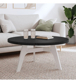 Dessus de table rond noir Ø90x3 cm bois de pin massif