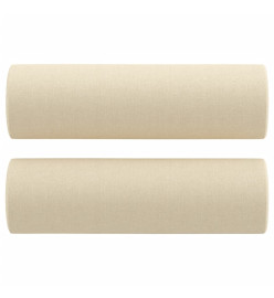 Coussins décoratifs 2 pcs Crème Ø15x50 cm Tissu