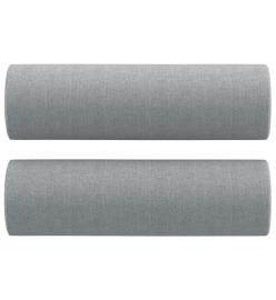 Oreillers décoratifs 2 pcs Gris clair Ø15x50 cm Tissu