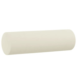 Coussins décoratifs 2 pcs Crème Ø15x50 cm Velours