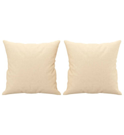 Coussins décoratifs 2 pcs Crème 40x40 cm Tissu