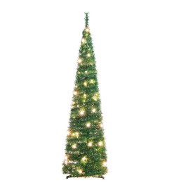 Sapin de Noël artificiel escamotable 50 LED vert 120 cm