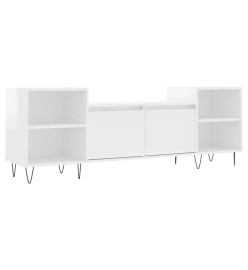 Meuble TV Blanc brillant 160x35x55 cm Bois d'ingénierie