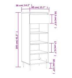 Armoire à chaussures Blanc 40x36x105 cm Bois d'ingénierie