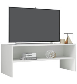 Meuble TV Blanc brillant 100 x 40 x 40 cm Aggloméré