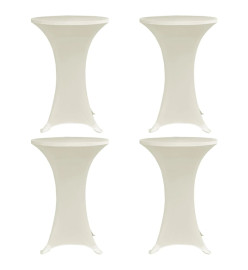 Housses élastiques de table Ø 70 cm Crème 4 pcs