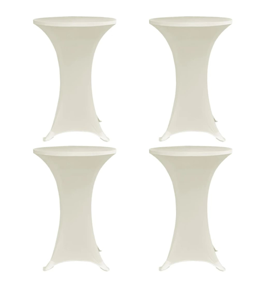 Housses élastiques de table Ø 70 cm Crème 4 pcs