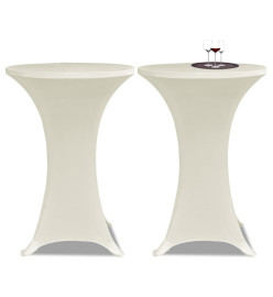 Housses élastiques de table Ø 70 cm Crème 4 pcs