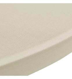 Housses élastiques de table Ø 70 cm Crème 4 pcs