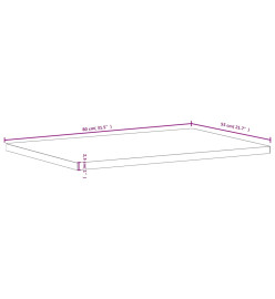 Dessus de plan de travail 80x55x2,5 cm bois massif de hêtre