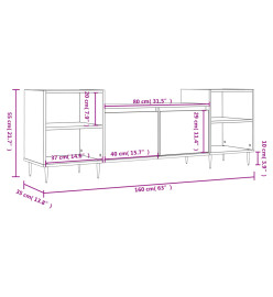 Meuble TV Chêne sonoma 160x35x55 cm Bois d'ingénierie