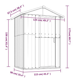 Abri de jardin Vert 126x97,5x177 cm Acier galvanisé