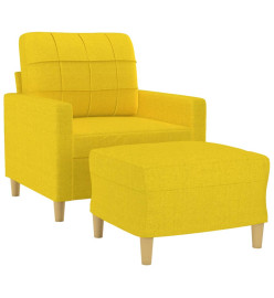 Fauteuil avec repose-pied Jaune clair 60 cm Tissu