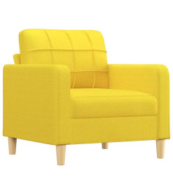 Fauteuil avec repose-pied Jaune clair 60 cm Tissu